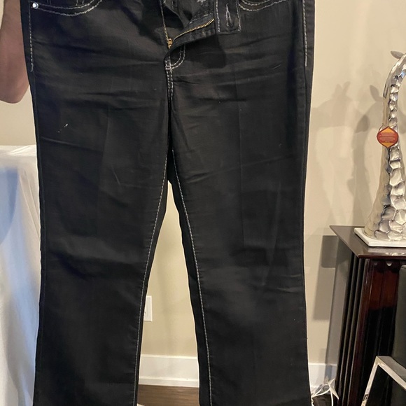 Nine West black jeans size 14, great condition, grey stitching - Picture 3 of 4